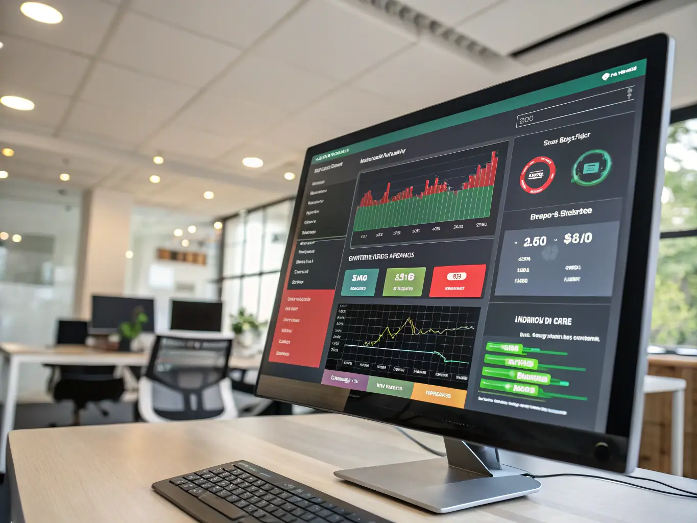 A digital dashboard displays real-time security metrics and threat alerts, highlighting the proactive monitoring and reporting capabilities of TRIAD's vCISO services.