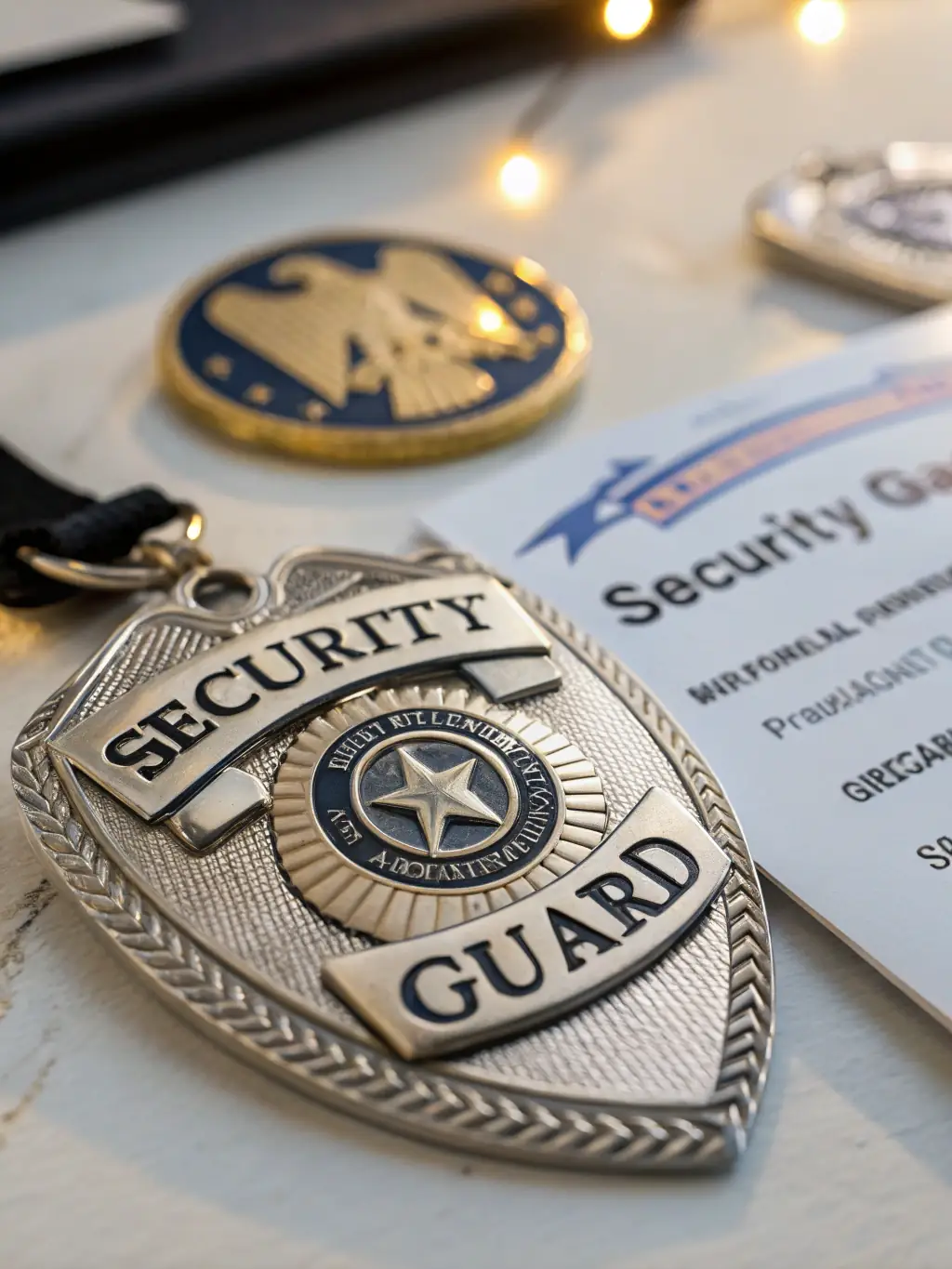 A professional photograph of a gold service tier badge, representing the enhanced level of vCISO partnership with TRIAD, designed for MSPs requiring comprehensive security management.