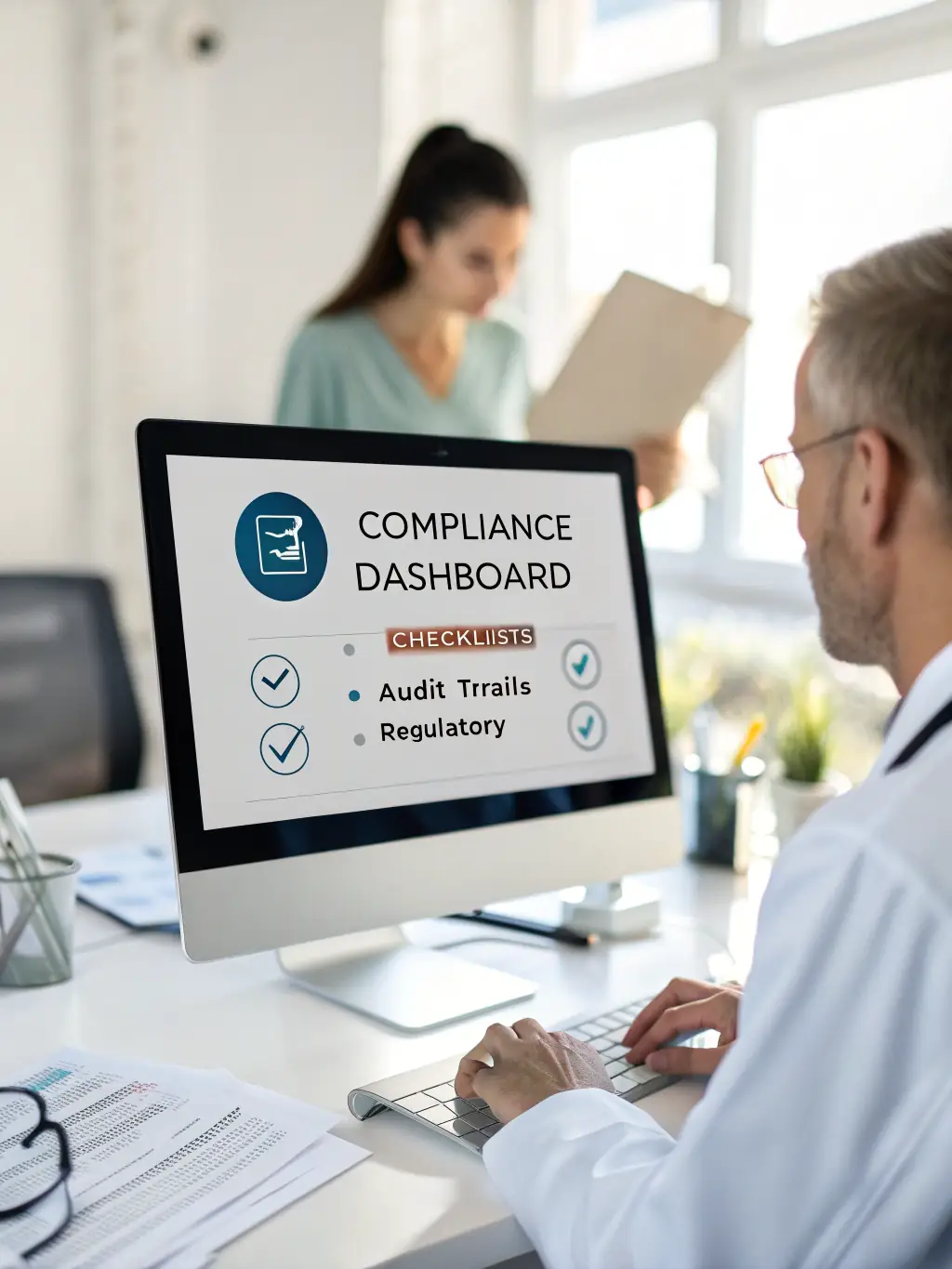 A visual representation of compliance frameworks and standards, such as SOC 2, HIPAA, or GDPR.